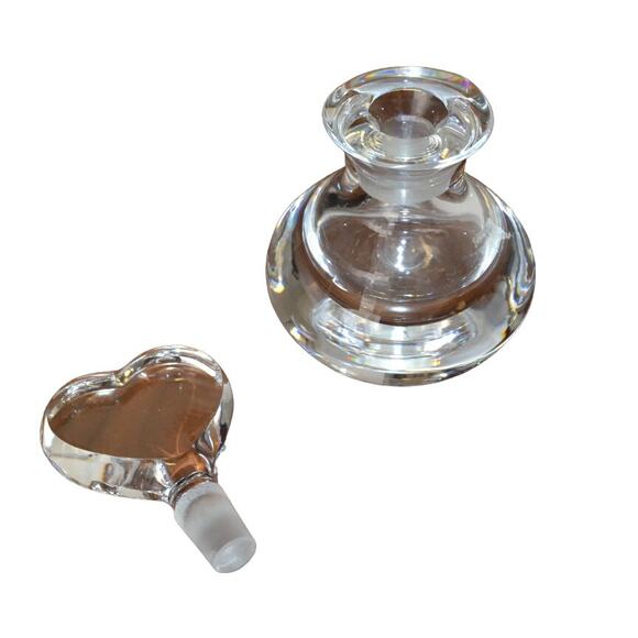 Orrefors Sweden Thick Blown Handmade Art Glass Perfume Bottle Heart Stopper - Picture 6 of 8